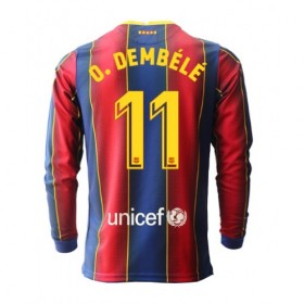 Fotbalové dres FC Barcelona Ousmane Dembele 11 Domácí 2020/21 Dlouhý Rukáv